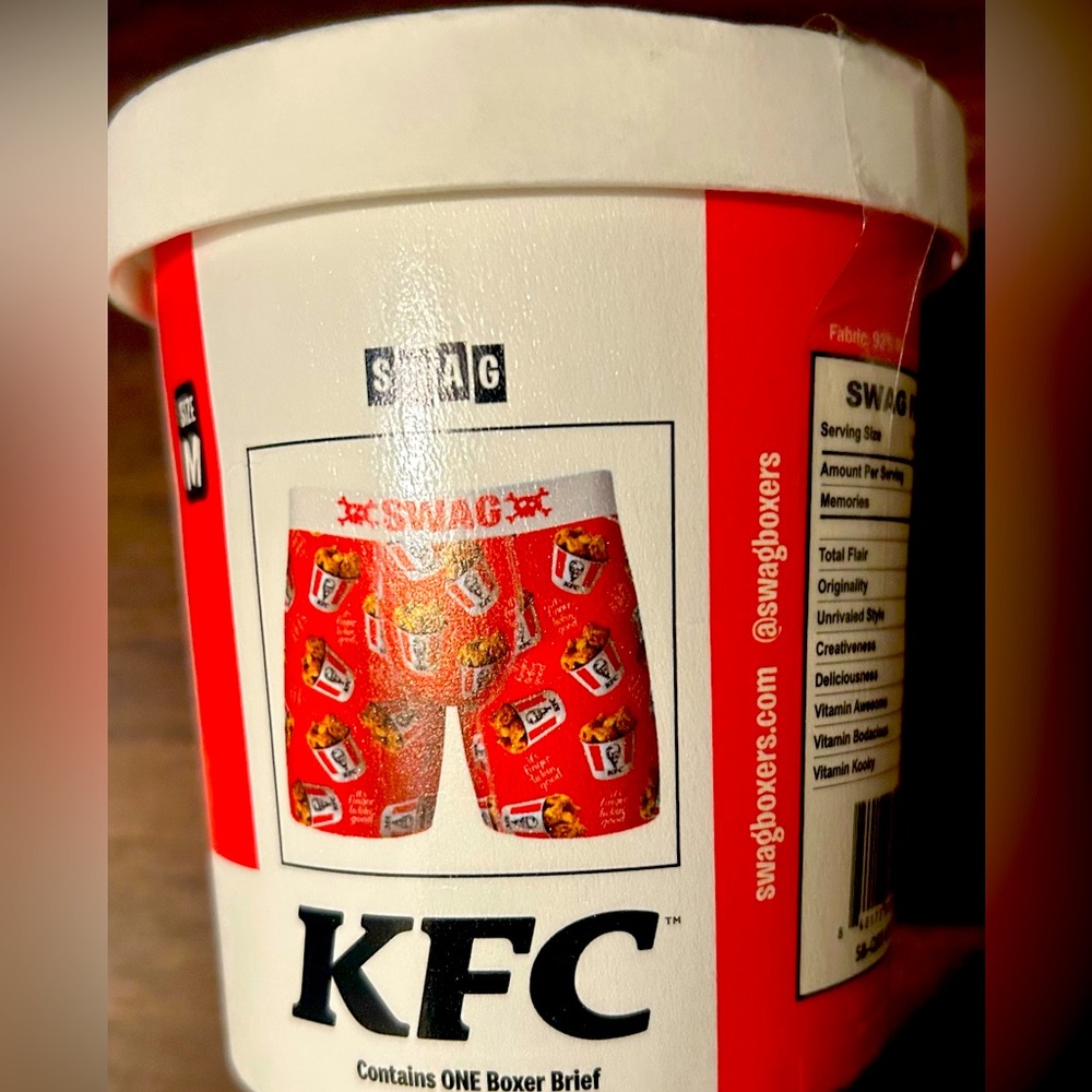 SWAG Mens Boxer Briefs KFC Bucket of Chicken design. Size M